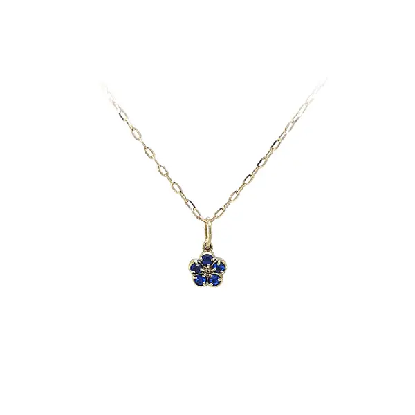 Mặt dây chuyền vàng đính đá xanh