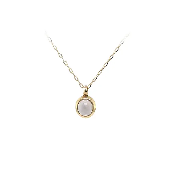 Mặt dây chuyền vàng với đá nâu