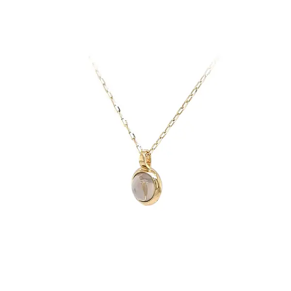 Mặt dây chuyền vàng với đá nâu