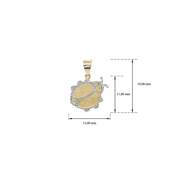 Mặt dây chuyền bọ rùa bằng vàng kết hợp