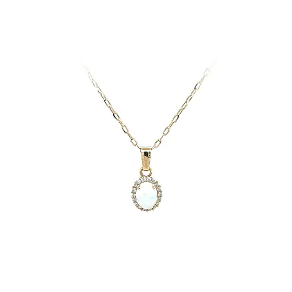 Mặt dây chuyền vàng đính ngọc opal và zircon