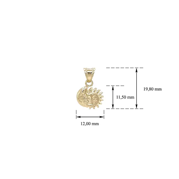 Mặt dây chuyền vàng hình mặt trời và mặt trăng - Biểu tượng của sự hài hòa và cân bằng