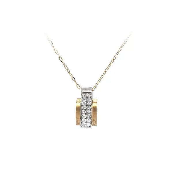 Mặt dây chuyền đính đá zircon làm từ vàng kết hợp