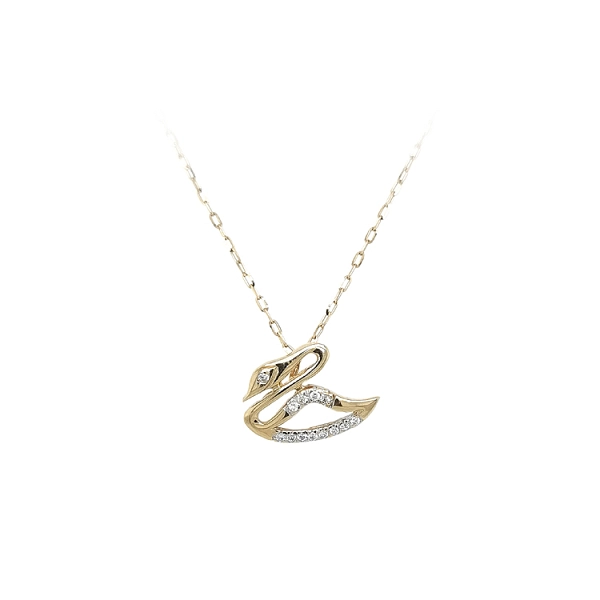 Mặt dây chuyền vàng hình thiên nga đính đá zircon
