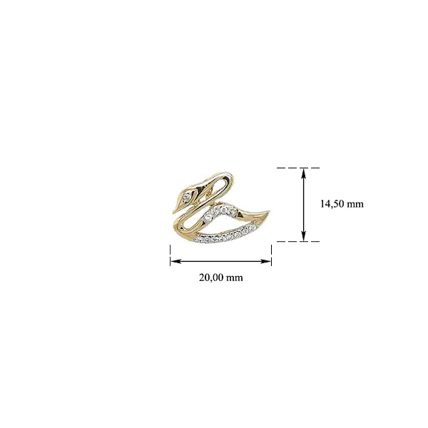 Mặt dây chuyền vàng hình thiên nga đính đá zircon