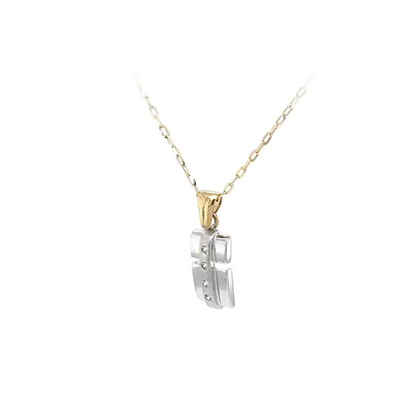 Mặt dây chuyền vàng đính đá zircon làm từ vàng kết hợp