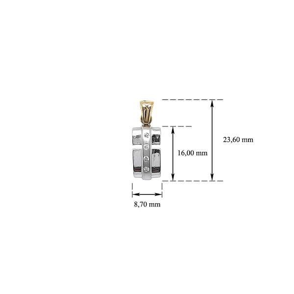 Mặt dây chuyền vàng đính đá zircon làm từ vàng kết hợp