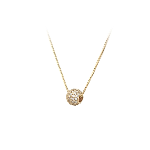 Mặt dây chuyền vàng hình quả cầu đính đá zircon