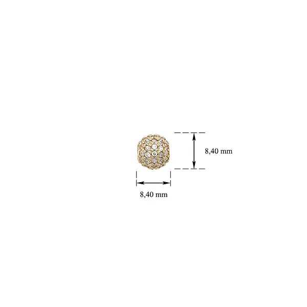 Mặt dây chuyền vàng hình quả cầu đính đá zircon
