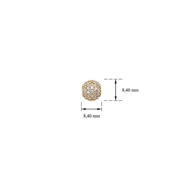 Mặt dây chuyền vàng hình quả cầu đính đá zircon