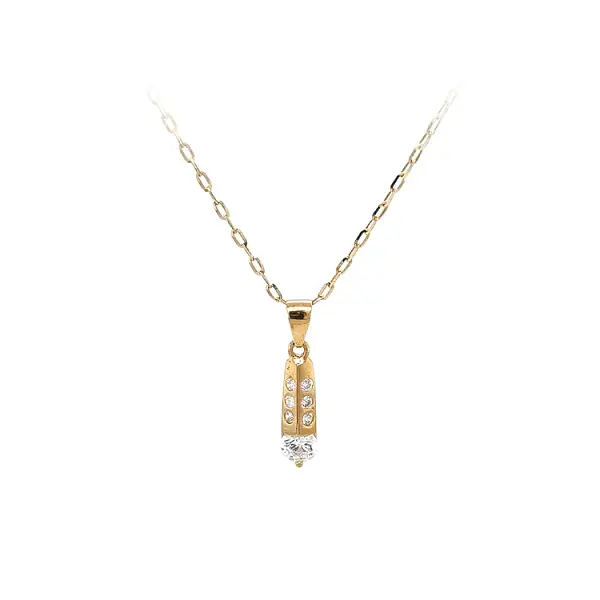 Mặt dây chuyền vàng đính đá zircon