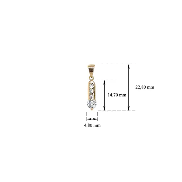 Mặt dây chuyền vàng đính đá zircon