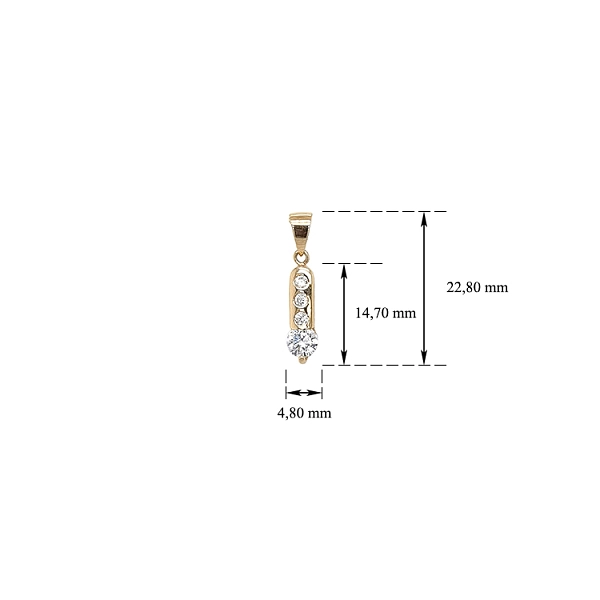 Mặt dây chuyền vàng đính đá zircon