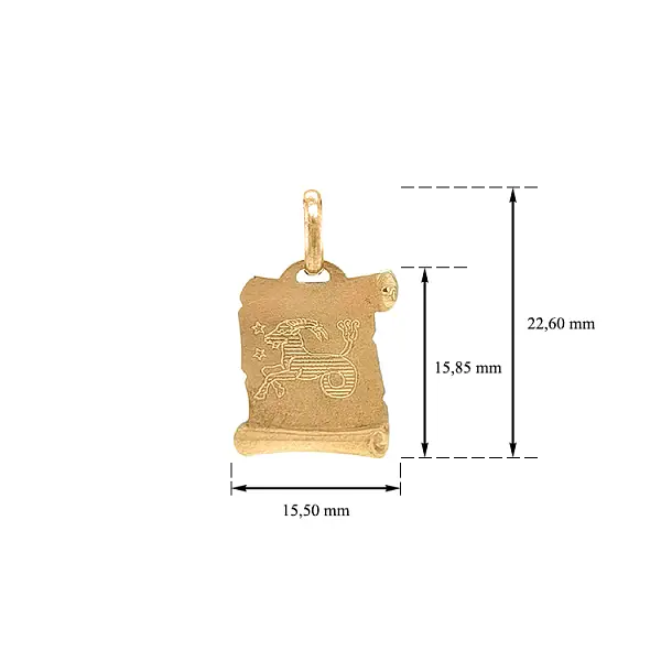 Mặt dây chuyền vàng biểu tượng của chòm sao Ma Kết