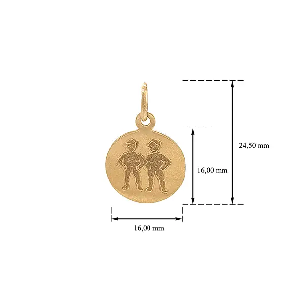 Mặt dây chuyền vàng biểu tượng của Song Tử