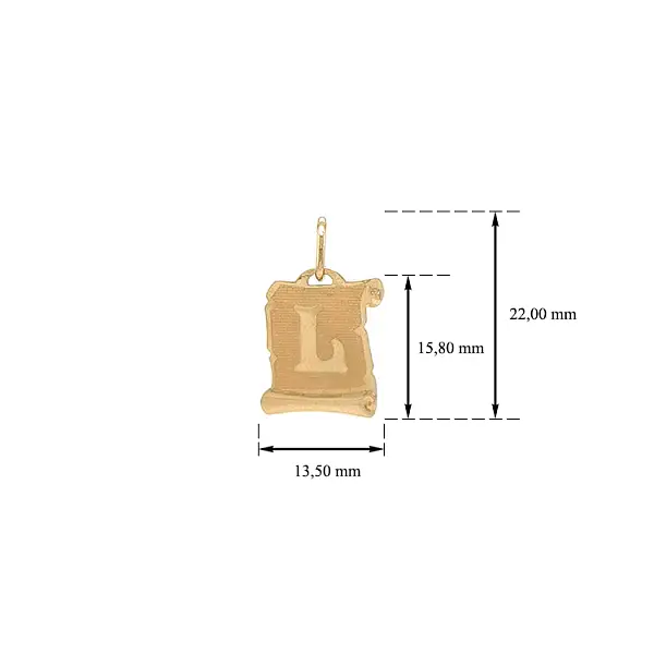 Mặt dây chuyền vàng hình chữ L