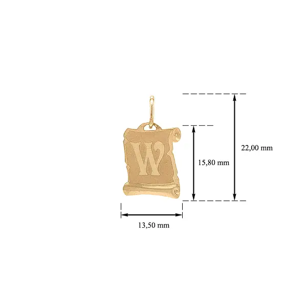 Mặt dây chuyền vàng chữ W