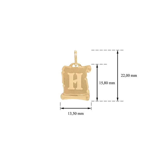 Mặt dây chuyền vàng hình chữ H