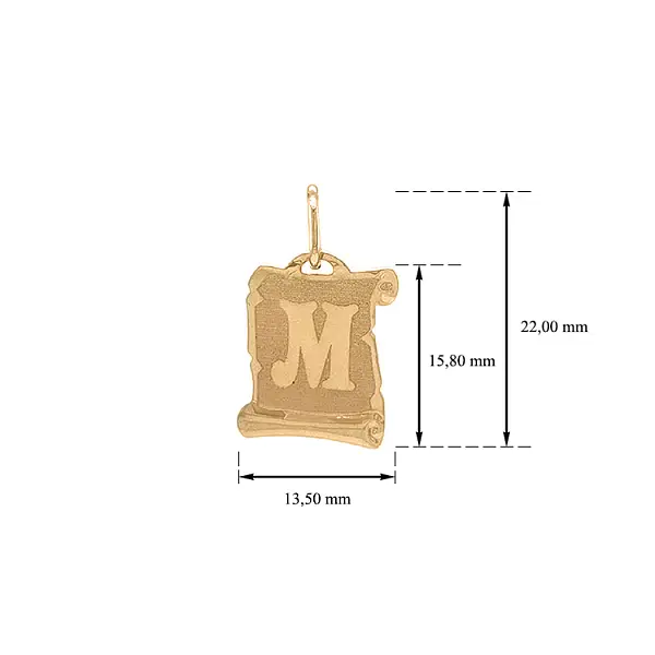 Mặt dây chuyền vàng chữ M