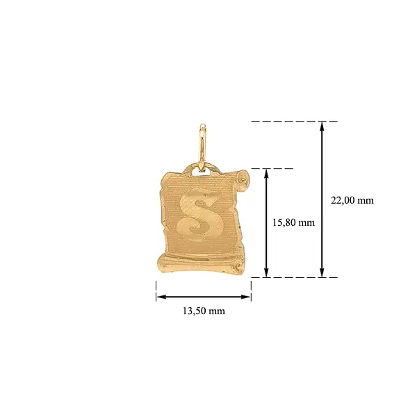 Mặt dây chuyền vàng chữ S