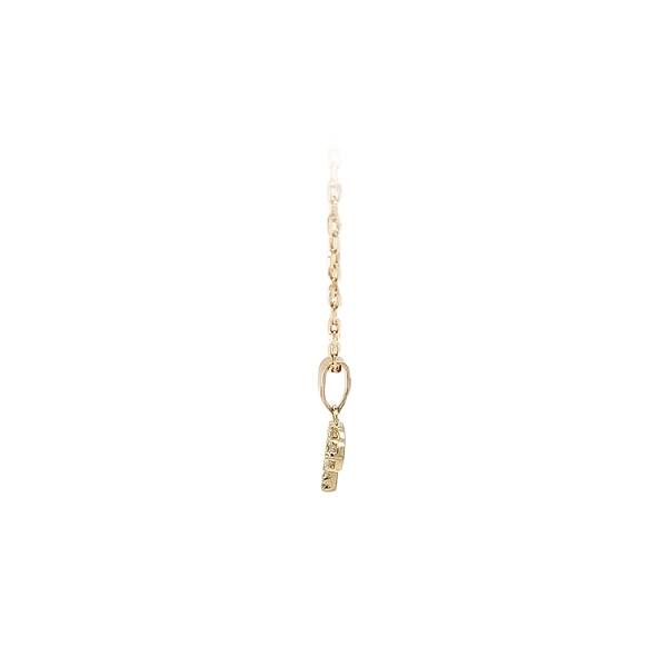 Mặt dây chuyền vàng hình chữ P đính đá zircon