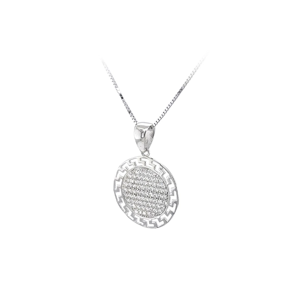 Mặt dây chuyền bằng vàng trắng đính đá zircon trắng