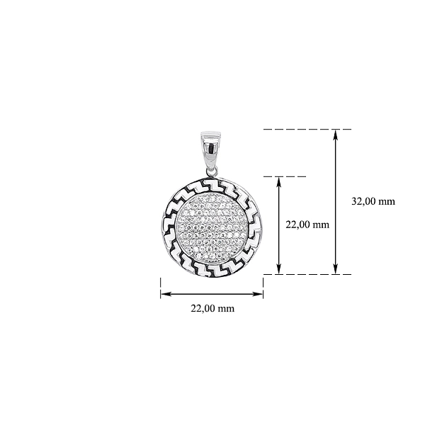 Mặt dây chuyền bằng vàng trắng đính đá zircon trắng