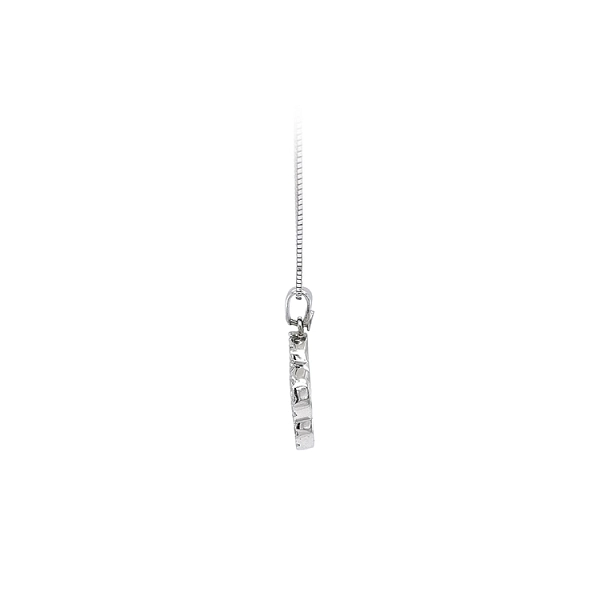 Mặt dây chuyền bằng vàng trắng đính đá zircon trắng