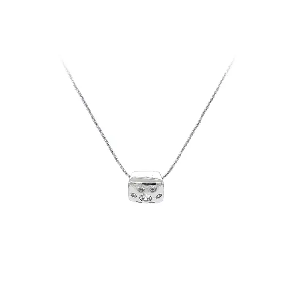 Mặt dây chuyền bằng vàng trắng đính đá zircon trắng
