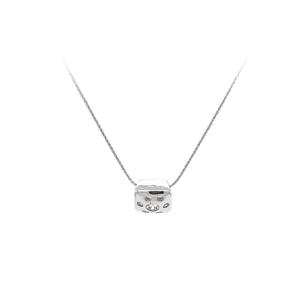 Mặt dây chuyền bằng vàng trắng đính đá zircon trắng