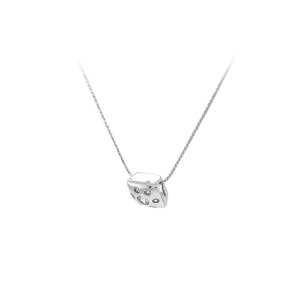 Mặt dây chuyền bằng vàng trắng đính đá zircon trắng