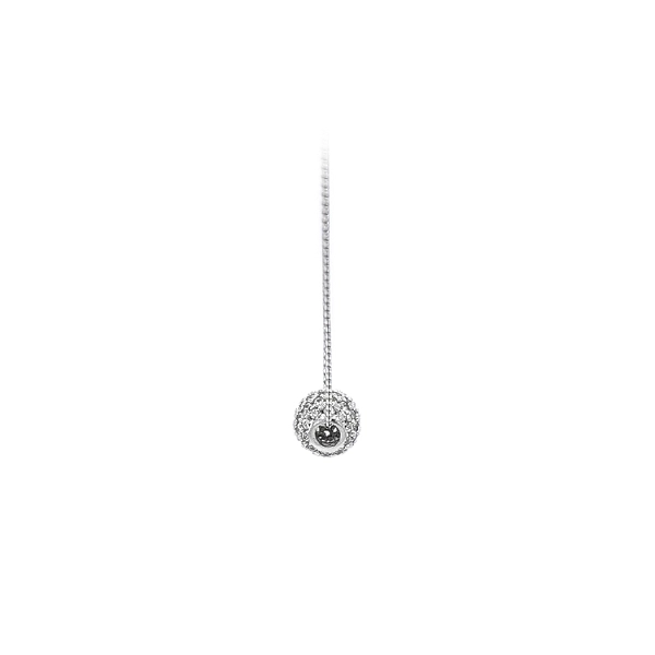 Mặt dây chuyền hình quả cầu với đá zircon trắng vàng