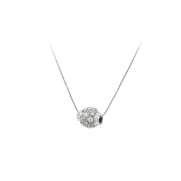Mặt dây chuyền hình quả cầu đính đá zircon
