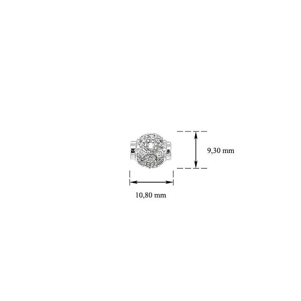 Mặt dây chuyền hình quả cầu đính đá zircon