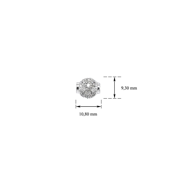 Mặt dây chuyền hình quả cầu đính đá zircon