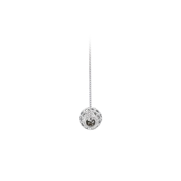 Mặt dây chuyền hình quả cầu với đá zircon trắng vàng