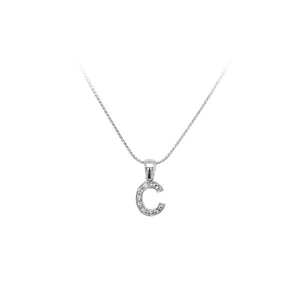 Mặt dây chuyền chữ C đính đá zircon