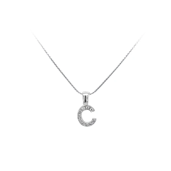 Mặt dây chuyền chữ C đính đá zircon