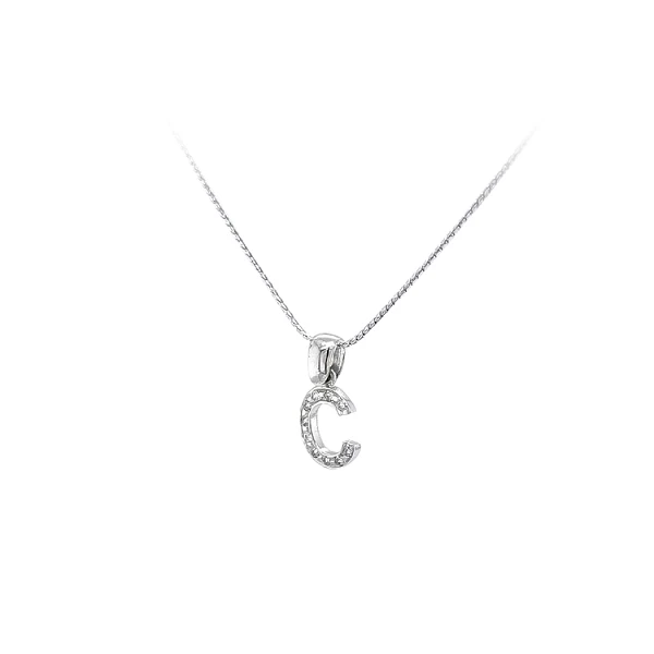 Mặt dây chuyền chữ C đính đá zircon