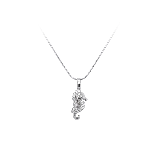 Mặt dây chuyền hình ngựa biển đính đá zircon