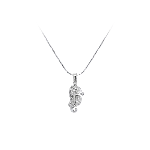 Mặt dây chuyền hình ngựa biển đính đá zircon