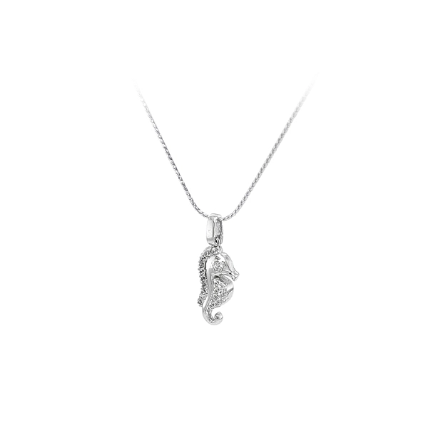 Mặt dây chuyền hình ngựa biển đính đá zircon