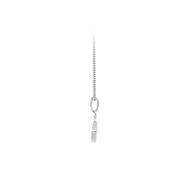 Khóa móc treo có mặt số với đá zircon trắng vàng