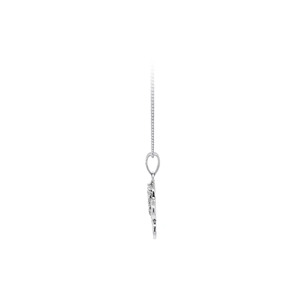 Mặt dây chuyền bằng vàng trắng đính đá zircon trắng