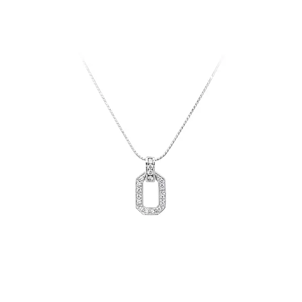 Mặt dây chuyền bằng vàng trắng đính đá zircon trắng