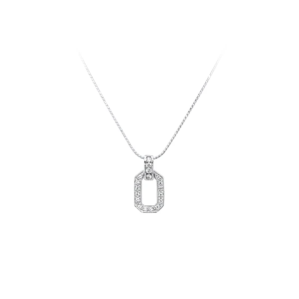 Mặt dây chuyền bằng vàng trắng đính đá zircon trắng