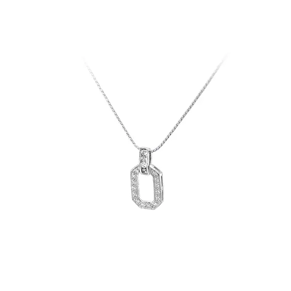 Mặt dây chuyền bằng vàng trắng đính đá zircon trắng