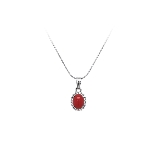 Mặt dây chuyền có san hô và zircon