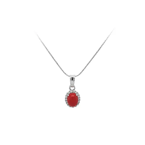 Mặt dây chuyền có san hô và zircon