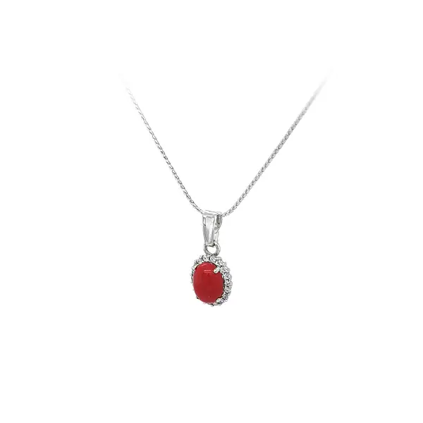 Mặt dây chuyền có san hô và zircon